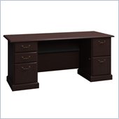 Bush Syndicate 72W Double Ped Desk in Mocha Cherry
