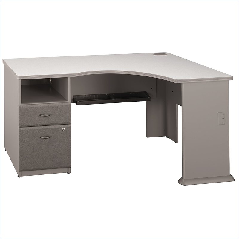 Bush Series A Expandable Corner Computer Desk - Pewter