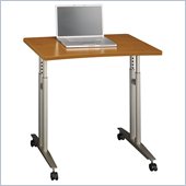 Bush Series C Adjustable Height Mobile Table in Natural Cherry