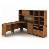 Bush Envoy L-Shaped Desk Configuration in Natural Cherry