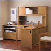 Bush Envoy L-Shaped Office Suite in Natural Cherry