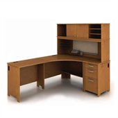 Bush Envoy L-Shaped Desk in Natural Cherry