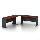 Bush Series A 3-Piece L-Shape Wood Computer Desk in Hansen Cherry