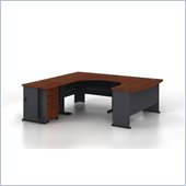 Bush Series A 4-Piece U-Shape Wood LH Computer Desk in Hansen Cherry