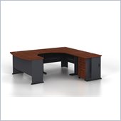 Bush Series A U-Shape Wood RH Computer Desk in Hansen Cherry