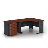 Bush Series A 3-Piece Wood Corner Computer Desk in Hansen Cherry