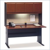 Bush Series A 60 Wood Credenza Desk with Hutch in Hansen Cherry