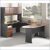 Bush Series A 4-Piece Wood Corner Computer Desk in Hansen Cherry