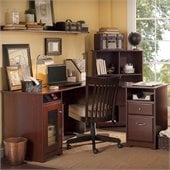 Bush Cabot 60 L-Shaped Computer Desk in Harvest Cherry