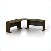 Bush Series A 3-Piece Wood Computer Desk in Sienna Walnut