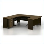 Bush Series A 4-Piece U-Shaped Left-Hand Computer Desk in Sienna Walnut