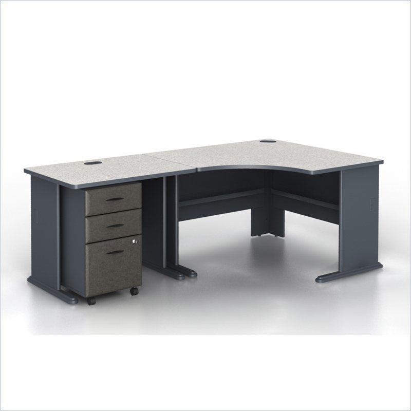 Bush Series A 3-Piece Corner Computer Desk in Slate