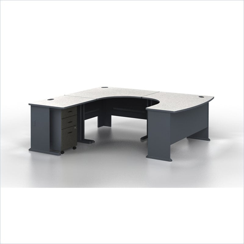 Bush Series A U-Shape Left-Hand Corner Computer Desk in Slate