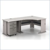 Bush Series A 3-Piece Corner Computer Desk in Pewter