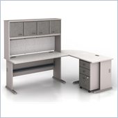 Bush Series A 5-Piece L-Shape Computer Desk in Pewter