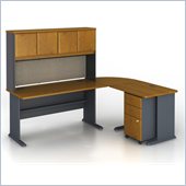 Bush Series A 5-Piece L-Shape Computer Desk in Natural Cherry
