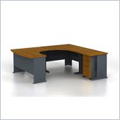 Bush Series A 4-Piece U-Shape Right-Hand Corner Desk in Natural Cherry