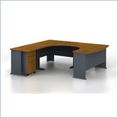 Bush Series A 4-Piece U-Shape Left-Hand Corner Desk in Natural Cherry