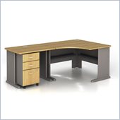 Bush Series A 3-Piece Corner Computer Desk in Light Oak