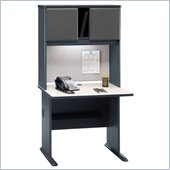 Bush Series A 36 Computer Desk with Hutch in Slate