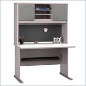 Bush Series A 48 Computer Desk with Hutch in Pewter