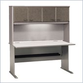 Bush Series A 60 Computer Desk with Hutch in Pewter