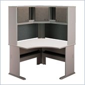 Bush Series A 48 Corner Computer Desk with Hutch in Pewter