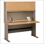 Bush Series A 60 Wood Computer Desk with Hutch in Light Oak