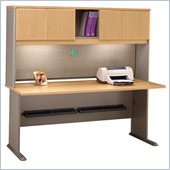 Bush Series A 72 Wood Computer Desk with Hutch in Light Oak
