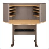 Bush Series A 42 Wood Corner Computer Desk with Hutch in Light Oak