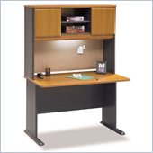Bush Series A 48 Wood Computer Desk with Hutch in Natural Cherry