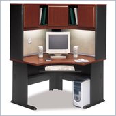 Bush Series A 48 Corner Computer Desk with Hutch in Hansen Cherry