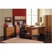 Bush Northfield 4-Piece Executive Computer Desk Set in Dakota Oak