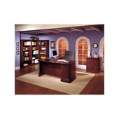 Bush Saratoga 5-Piece Executive Computer Desk in Harvest Cherry