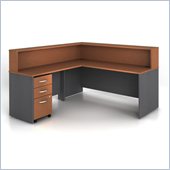 Bush Series C 4-Piece L-Shape Reception Computer Desk in Auburn Maple