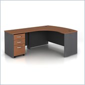 Bush Series C 3-Piece Left-Hand Computer Bow Desk in Auburn Maple