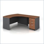 Bush Series C 3-Piece Right-Hand Computer Bow Desk in Auburn Maple