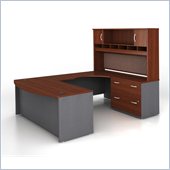 Bush Series C 4-Piece U-Shape RH Computer Desk in Hansen Cherry