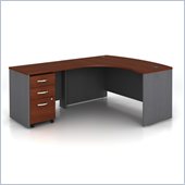 Bush Series C 3-Piece Left-Hand Computer Bow Desk in Hansen Cherry