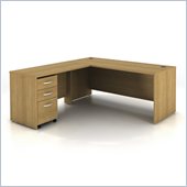 Bush Series C 3-Piece L-Shape Computer Desk in Light Oak