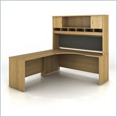 Bush Series C 3-Piece Left-Hand Corner Computer Desk in Light Oak