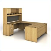 Bush Series C 5-Piece U-Shape Computer Desk in Light Oak