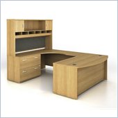 Bush Series C 4-Piece U-Shape Left-Hand Computer Desk in Light Oak