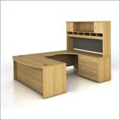 Bush Series C 4-Piece U-Shape Right-Hand Computer Desk in Light Oak
