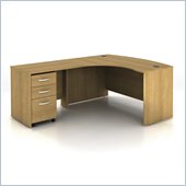 Bush Series C 3-Piece Left-Hand Computer Bow Desk in Light Oak