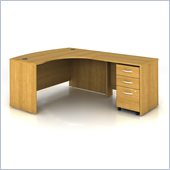 Bush Series C 3-Piece Right-Hand Computer Bow Desk in Light Oak