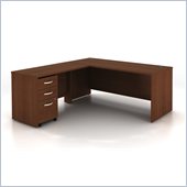 Bush Series C 3-Piece L-Shape Computer Desk in Mahogany