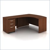 Bush Series C 3-Piece Left-Hand Computer Bow Desk in Mahogany