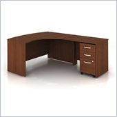 Bush Series C 3-Piece Right-Hand Computer Bow Desk in Mahogany
