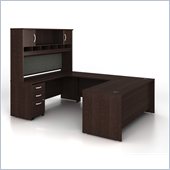 Bush Series C 5-Piece U-Shape Computer Desk in Mocha Cherry